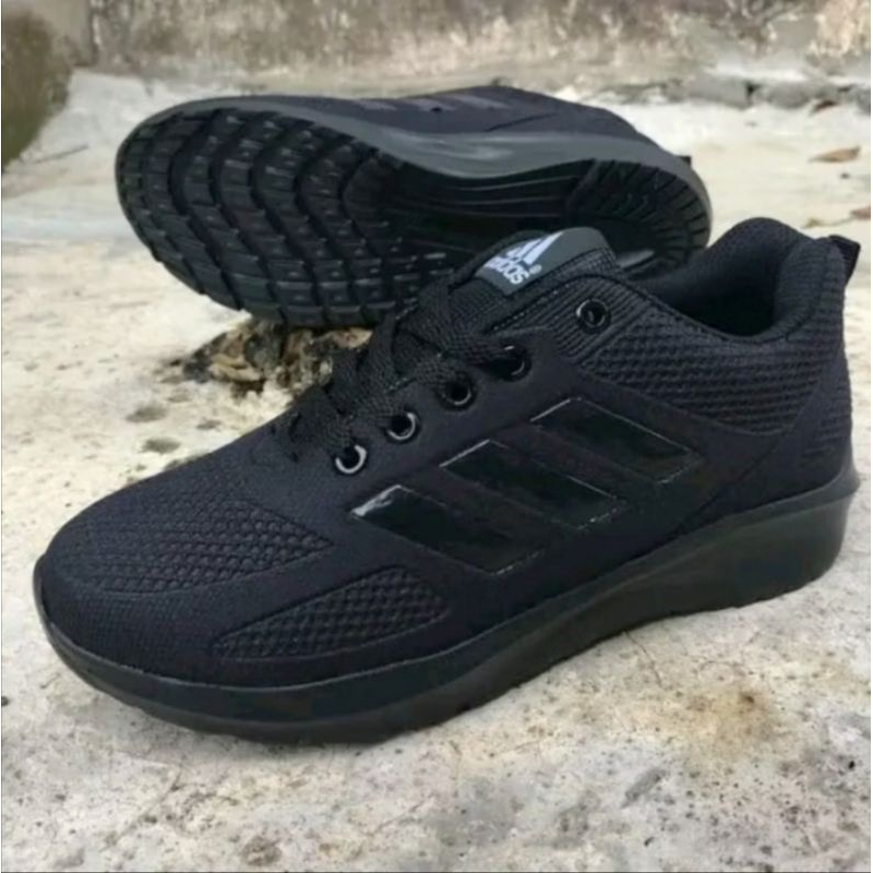 PROMO SEPATU SEKOLAH ANAK PRIA WANITA UNISEX full hitam/sepatu olahraga