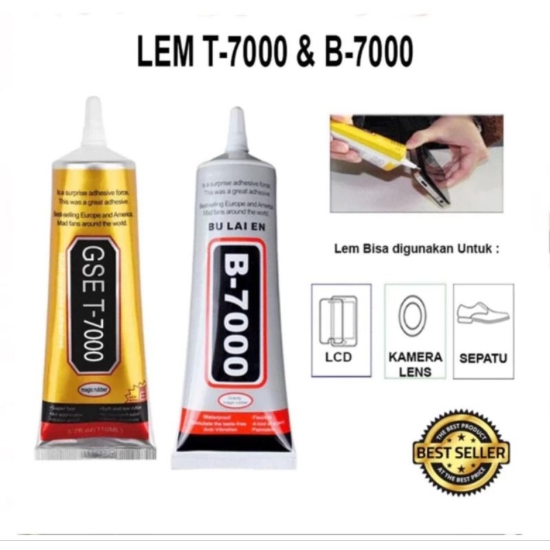 

￼Lem LCD Touchscreen 15ml T-7000 B-7000 Hitam Bening Lem Perhiasan Serbaguna