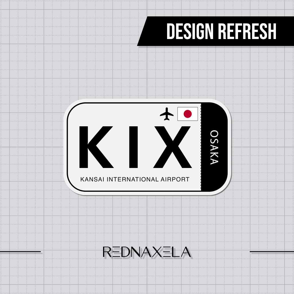 

Stiker Vinyl Kansai International Airport Code KIX Sign Sticker