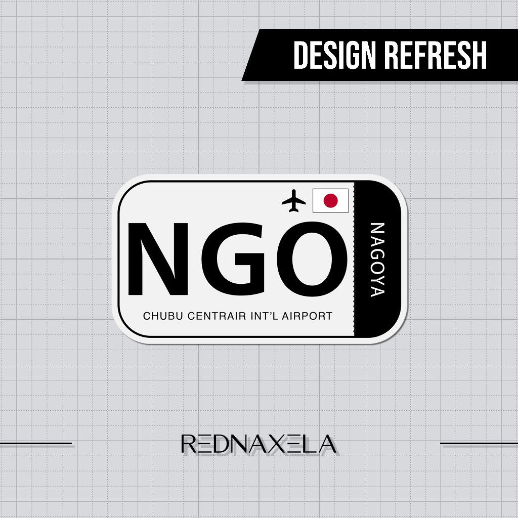 

Stiker Vinyl Chubu Centrair International Airport Code NGO Sign Sticker