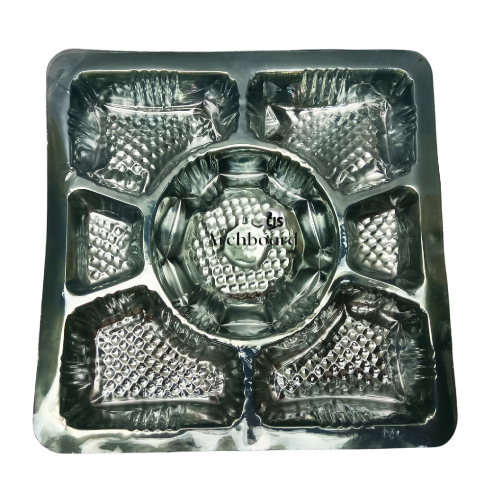 Mika Kotak Alas Dalaman Dus Nasi Box Sekat 7 Uk 20x20 cm Bening