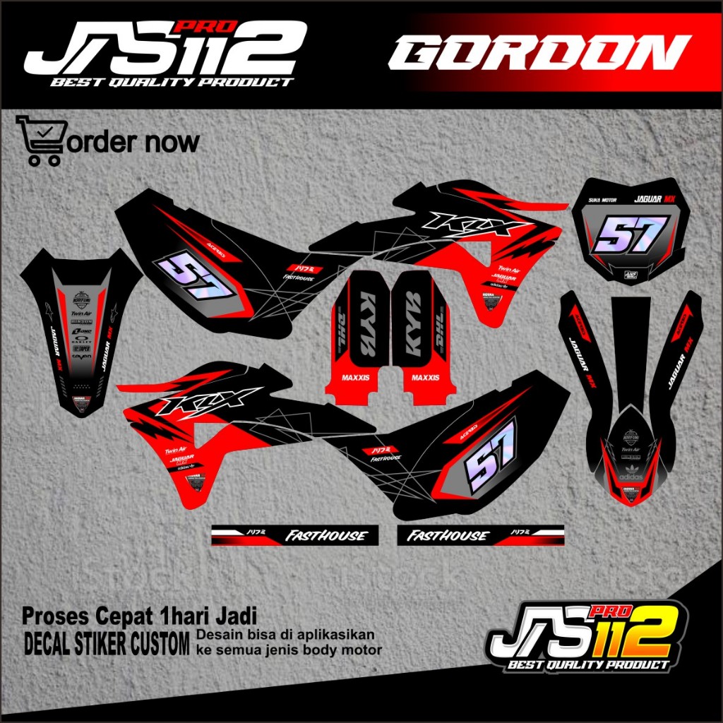 Decal klx gordon decal body gordon decal kawasaki klx gordon