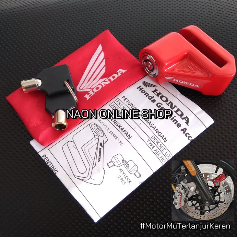 Kunci Gembok Cakram Rem Motor Original Honda Pcx Adv Vario Scoopy Beat Genio Crf Cb Cbr Verza Supra 