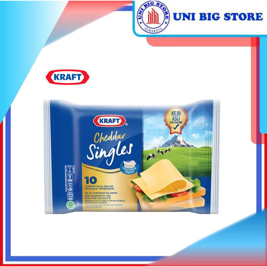 

Kraft Singles Cheddar Cheese 10 Slices Keju Lembaran Single Slice