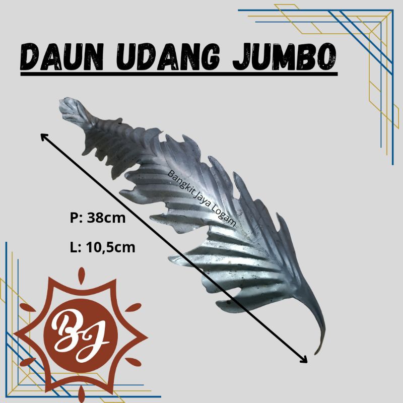 Ornamen Pagar Besi // Aksesoris Pagar Besi Plat Daun Udang Jumbo Ukuran Panjang 38cm