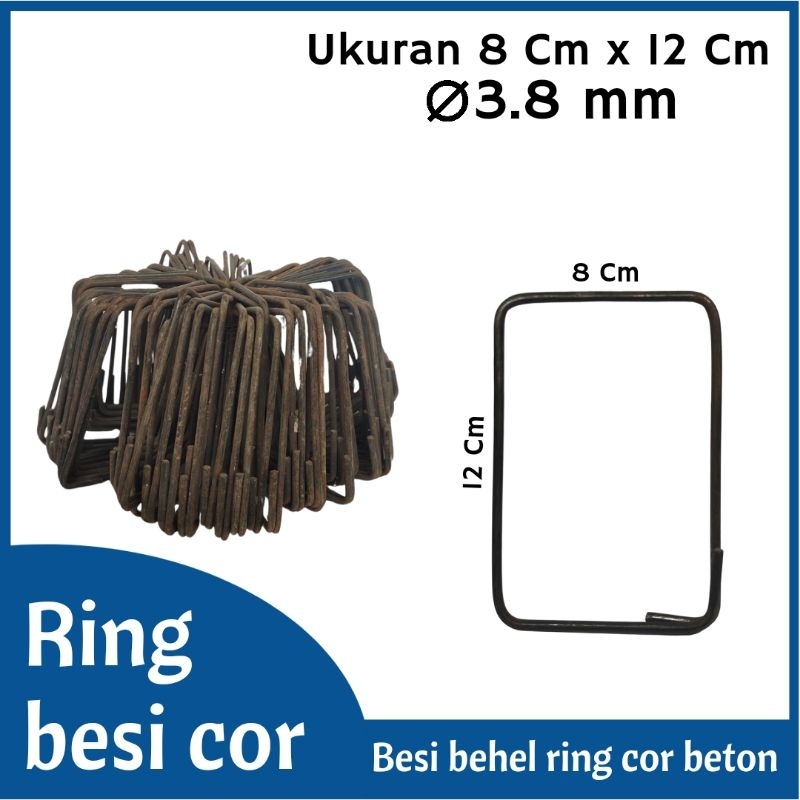 Ring besi cor beton cincin besi kolom behel cor 8x12 Cm