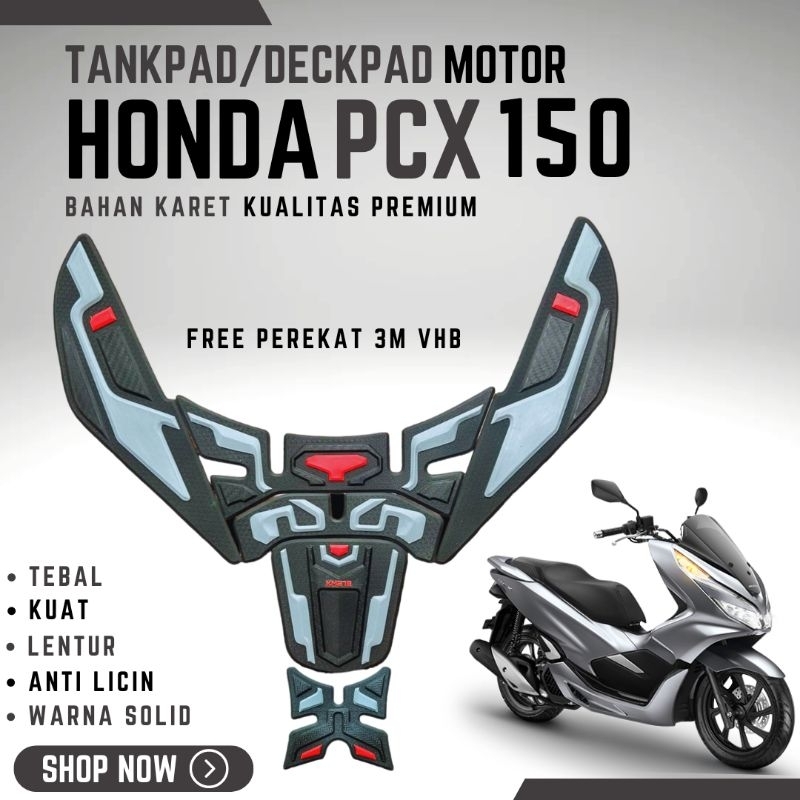 AKSESORIS TANKPAD PCX 150/VARIASI DECKPAD PCX 150/KARPET PCX 150 BAHAN KARET KUALITAS PREMIUM