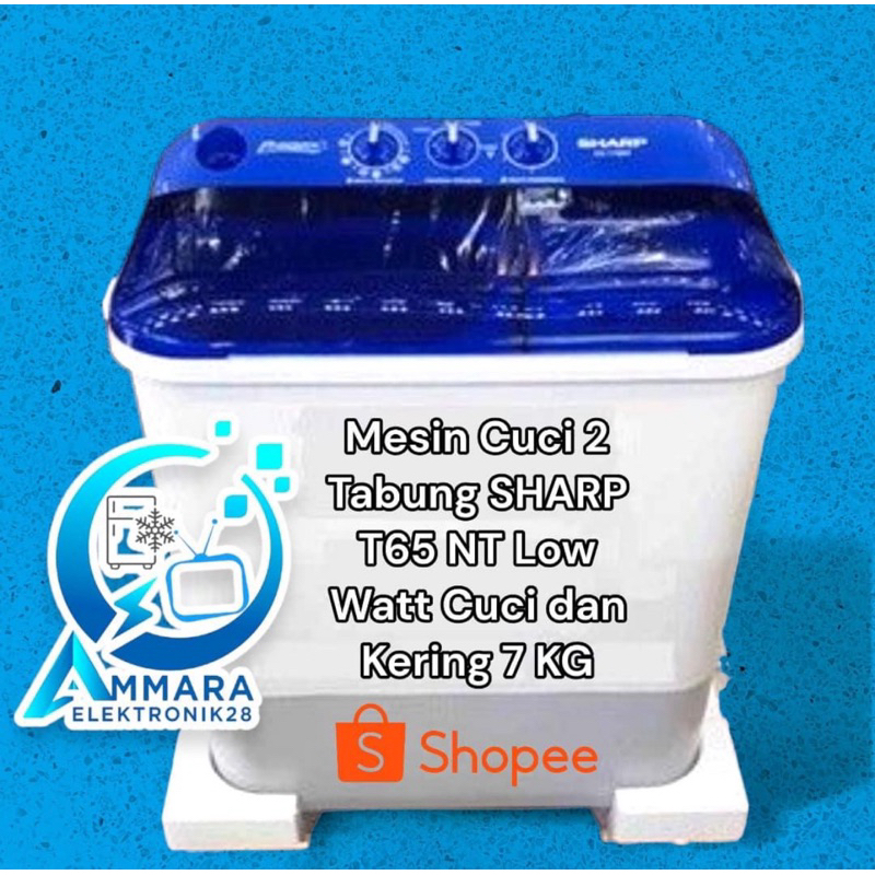 Sharp mesin cuci 6.5 kg / 7.5 kg mesin cuci sharp EST65NT / 7.5 NT Sharp mesin cuci 2 tabung Sharp E