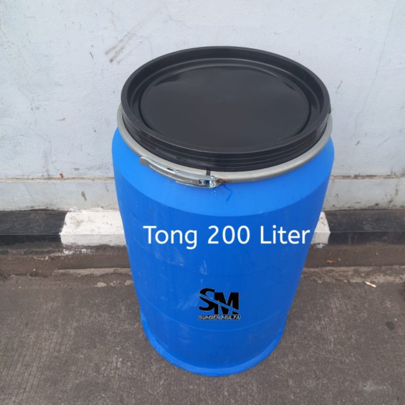 Tong Sampah Besar/Tong Air/Drum Plastik Biru/Tong 200Liter