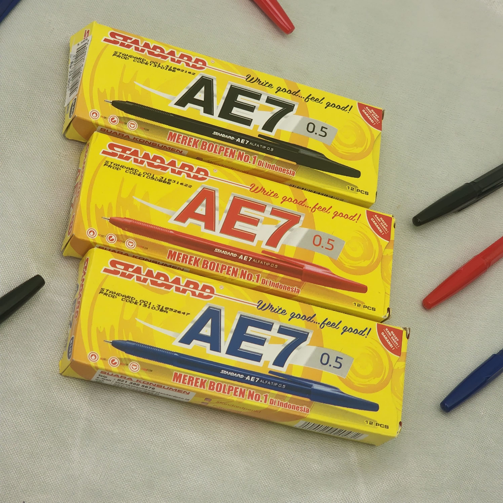 

BALLPOINT STANDARD AE7 (HITAM/MERAH/BIRU)