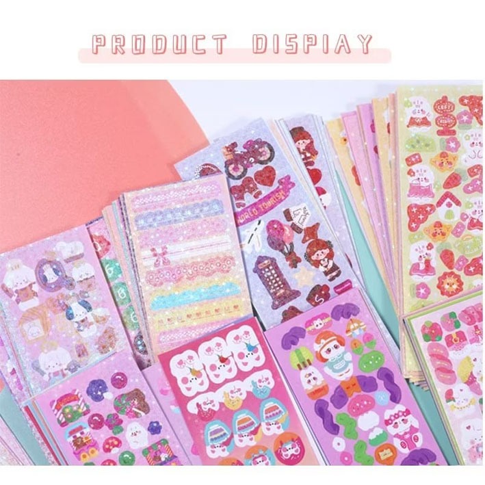 

Stiker Guka Sticker cute aesthetic DIY Stiker lucu laser 4 Lembar Per Pack
