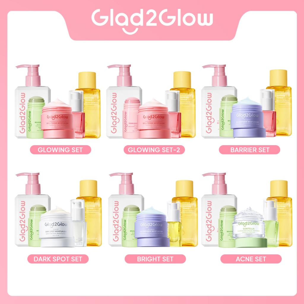 【PRE-ORDER】SPECIAL BUNDLE 5in1 Glad2Glow 5pcs Paket Skincare Moisturizer Serum Face Wash Clay Mask S