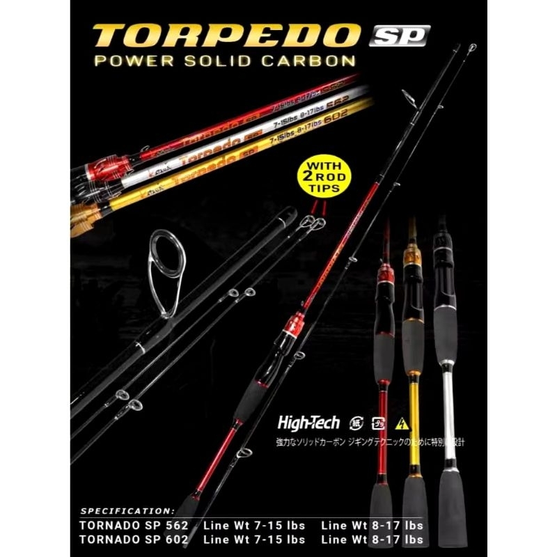 JORAN SPINING KATANA TORPEDO CARBON SOLID 2 TOP SEACTION 7-15 & 8-17
