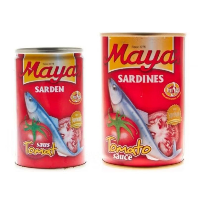 

(instant saja) Maya Sardines tomato sarden kaleng besar kecil