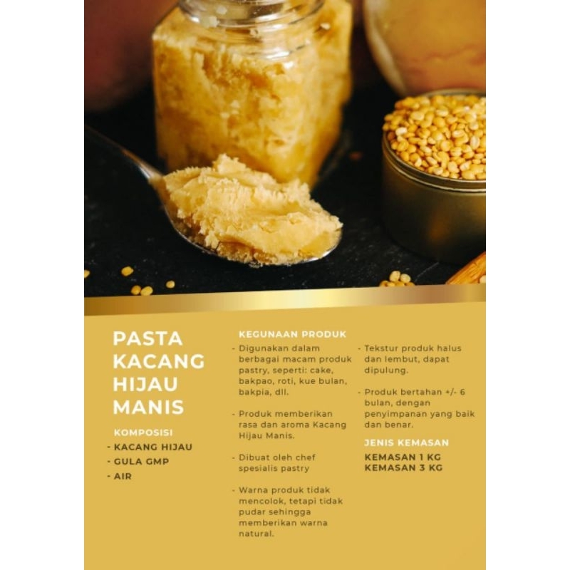 

Pasta Kacang Hijau / Isian Roti Kacang Hijau / Sweeten Mung Bean