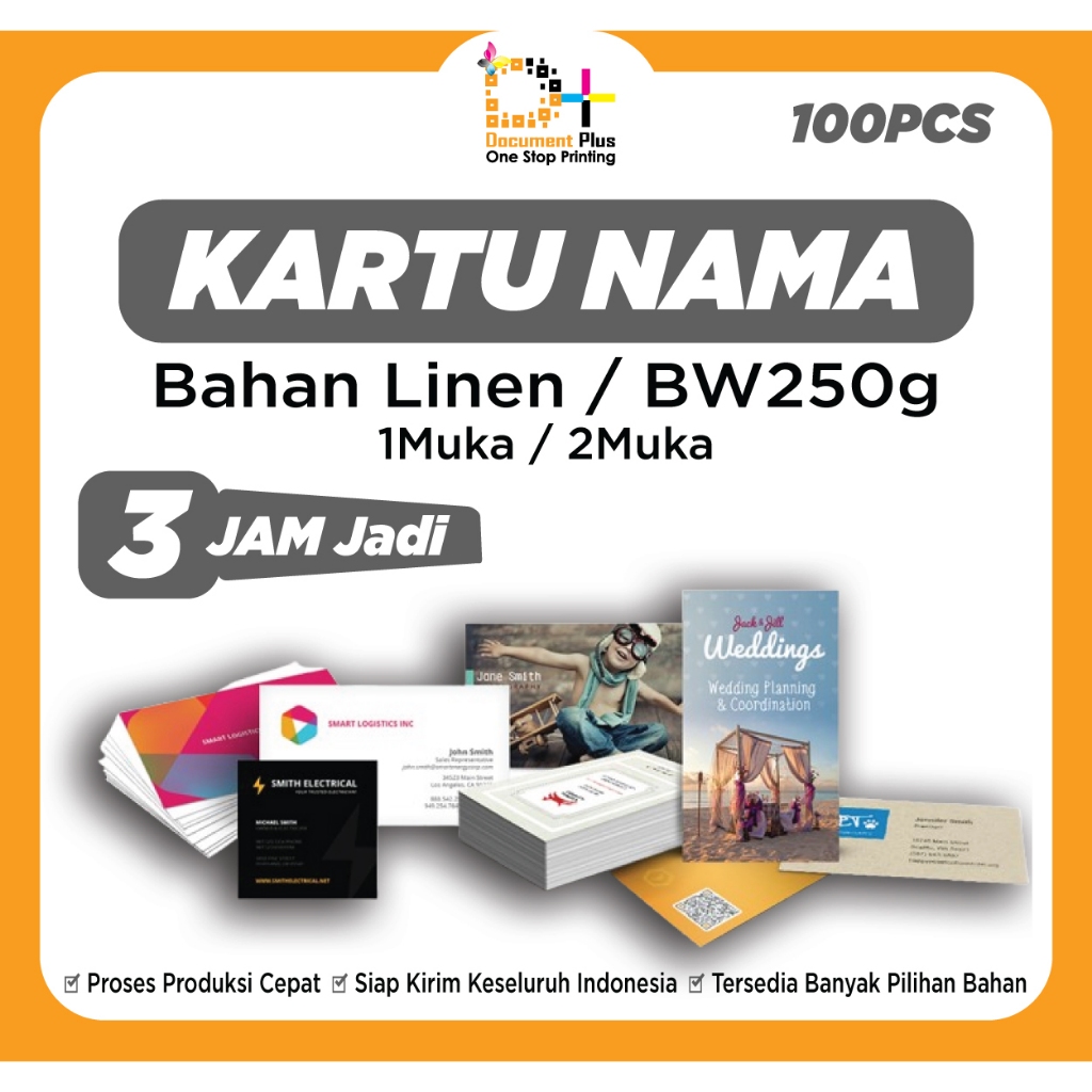 

Kartu nama bahan BW / LINEN 250GR 100pcs 1muka/2muka