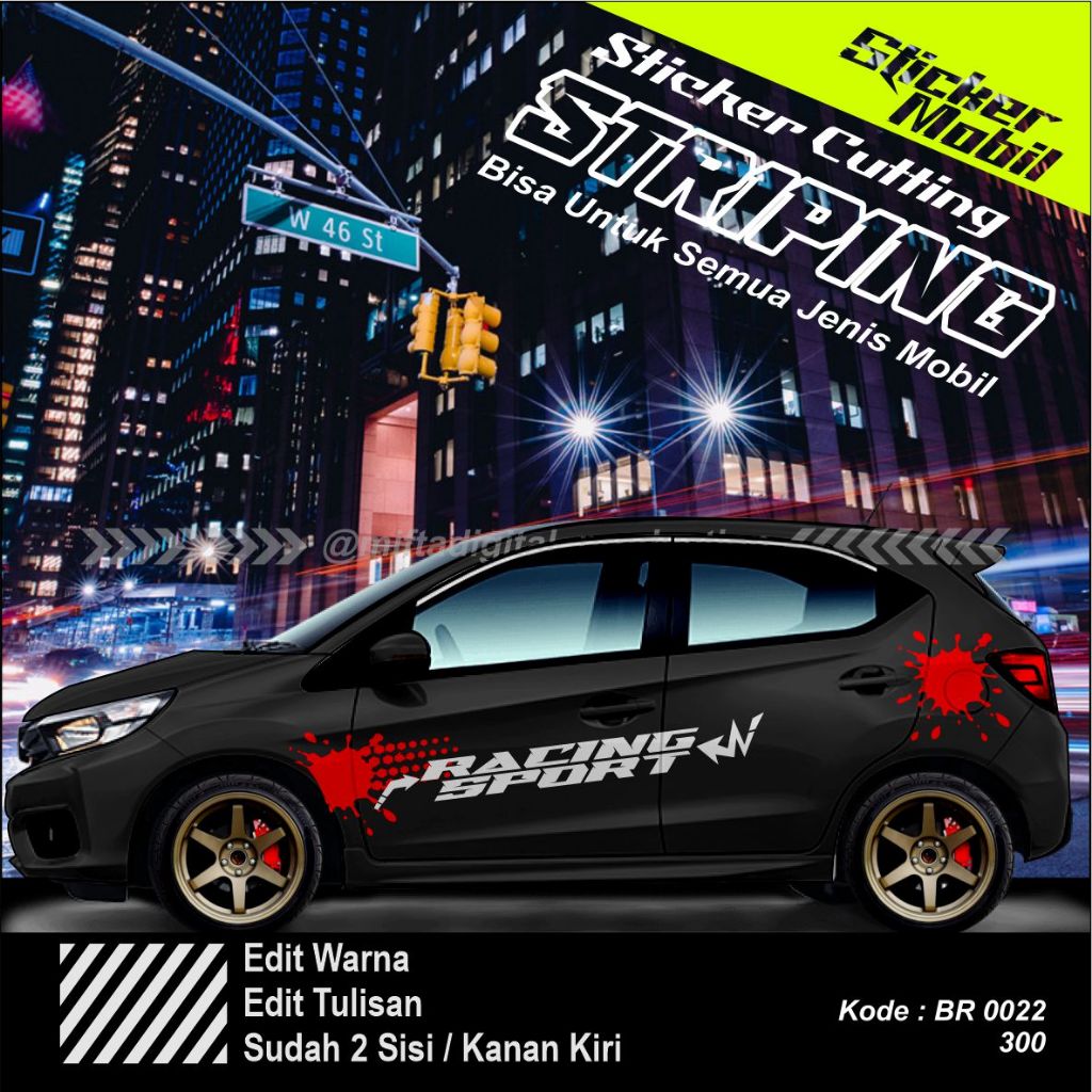 STIKER MOBIL BRIO STIKER LIST BODI SAMPING MOBIL HONDA BRIO ALL TIPE