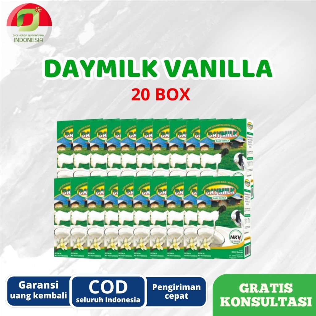 

DAYMILK Rasa Vanilla Atasi pernafasan & Persendian 20 Box