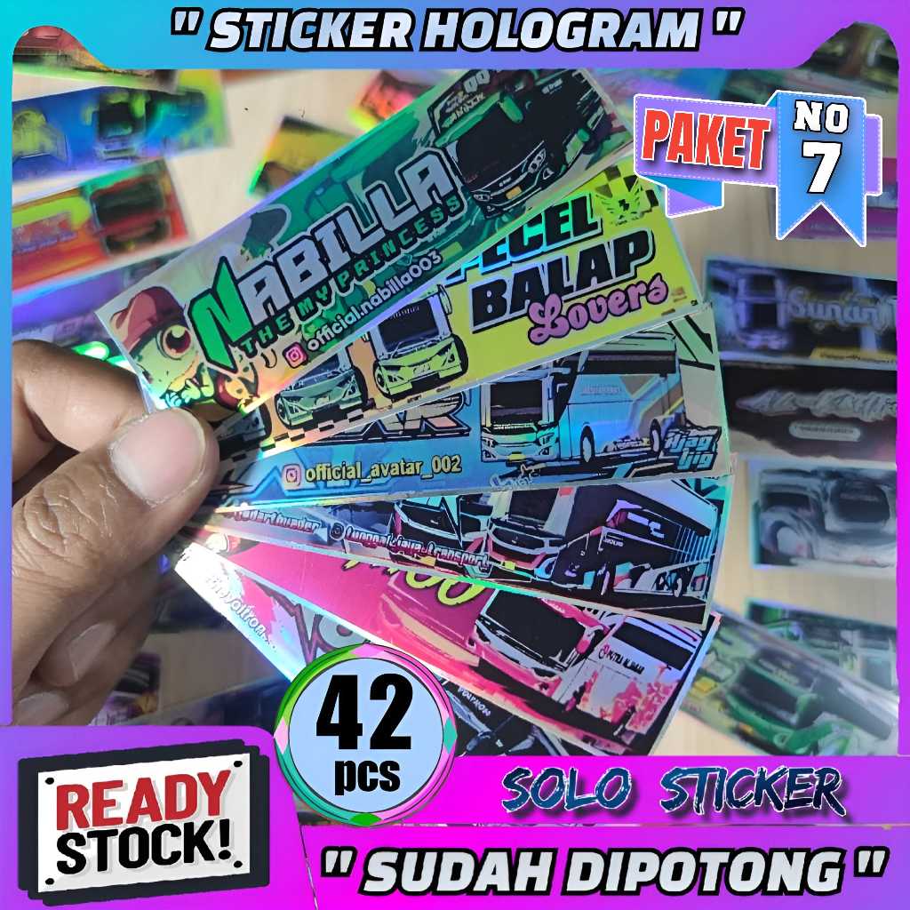 

Sticker Panjang Bus Mania Isi 42 Pc Hologram SUDAH DIPOTONG Tinggal Tempel Stiker Bis Telolet Basuri