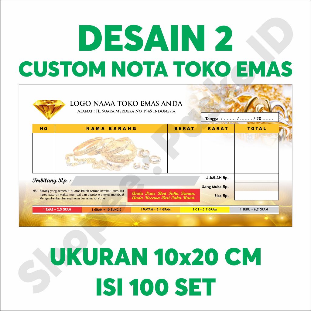 

CETAK BUKU CUSTOM NAMA USAHA SENDIRI TOKO EMAS SESUAI REQUEST PELANGGAN UKURAN 10 X 20 CM