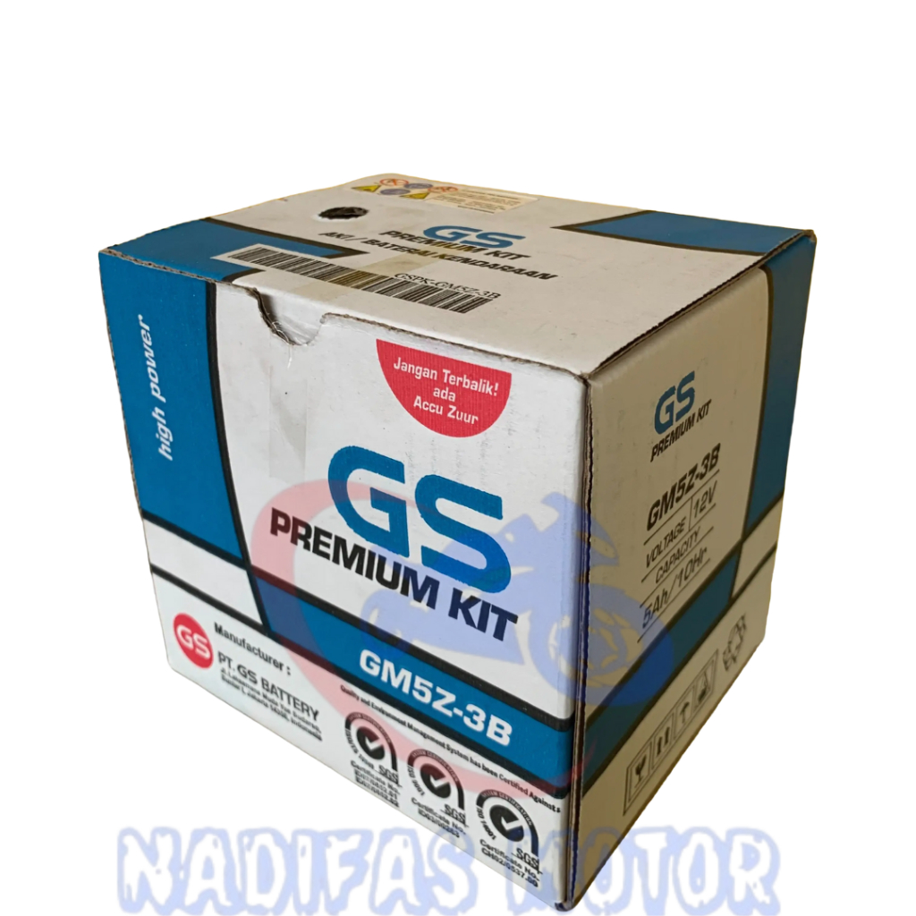 Aki Basah Motor GS ASTRA GM5Z-3B Original Untuk Supra FIT Revo Mega Pro Asli