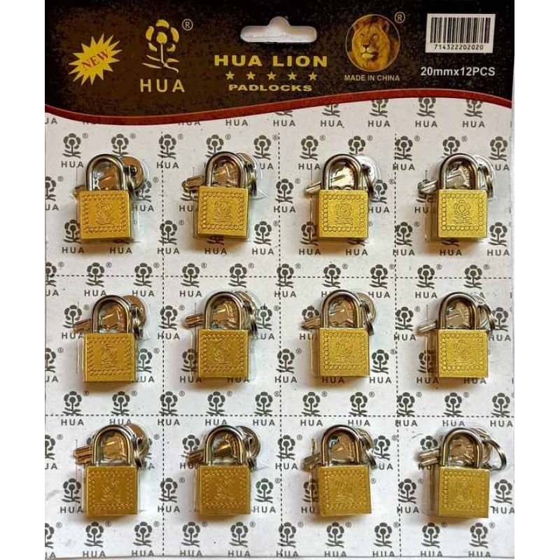 Gembok Mini 20mm Hua Lion Gembok Koper Kecil Gembok Lemari
