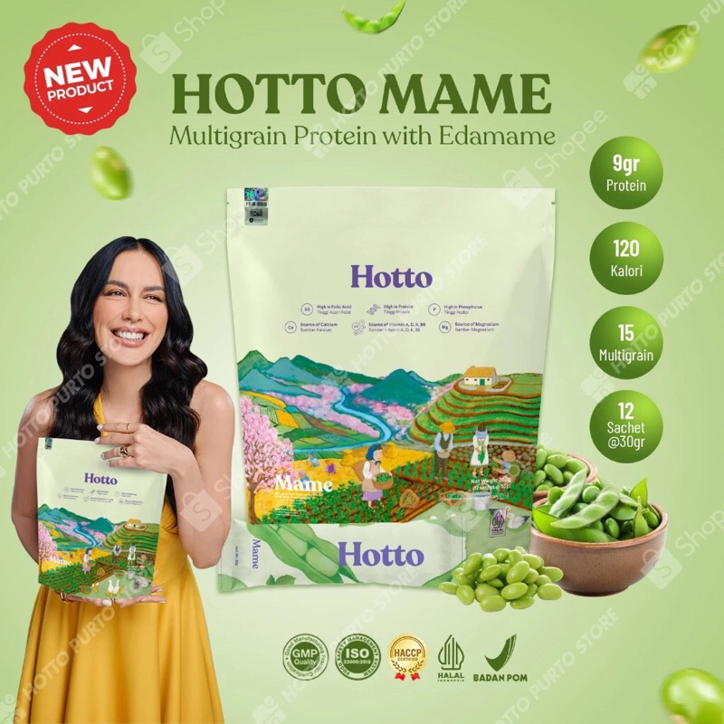 

Hotto Mame 1 Pouch (12 Sachet) - Multigrain Protein with Edamame