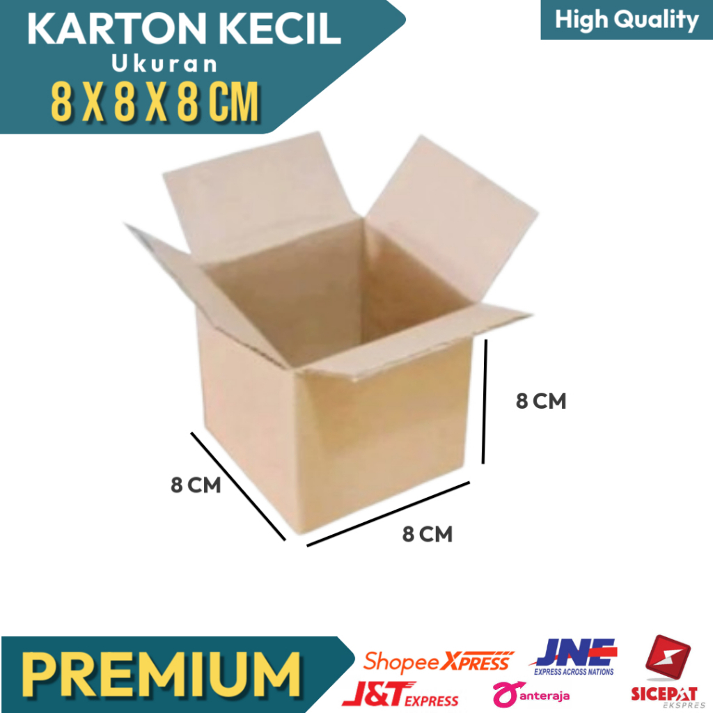 

KARDUS PACKING KECIL BAHAN KRAFT / DUPLEX UKURAN 8x8x8 CM