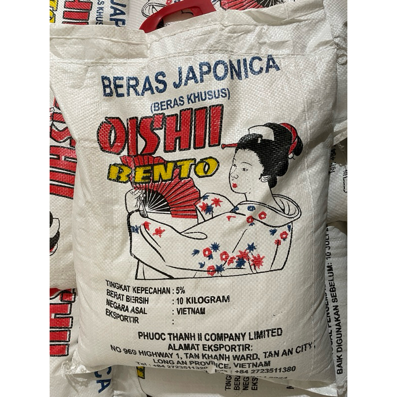 

BERAS JAPONICA OISHI BENTO 10 KG / BERAS SUSHI / BERAS BENTO / BERAS TARABAS / BERAS BULAT