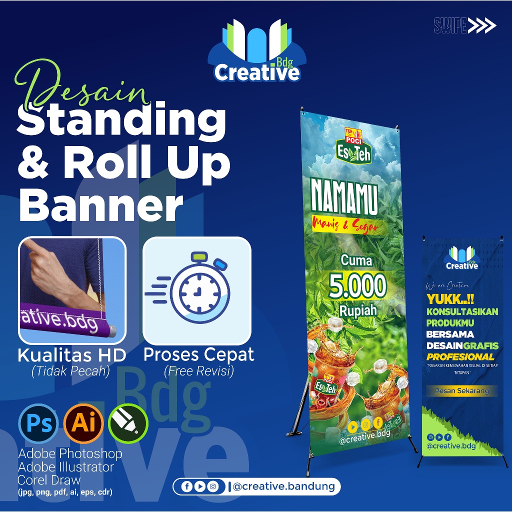 Jasa Desain Stand Banner Desain Roll Banner Standing Banner