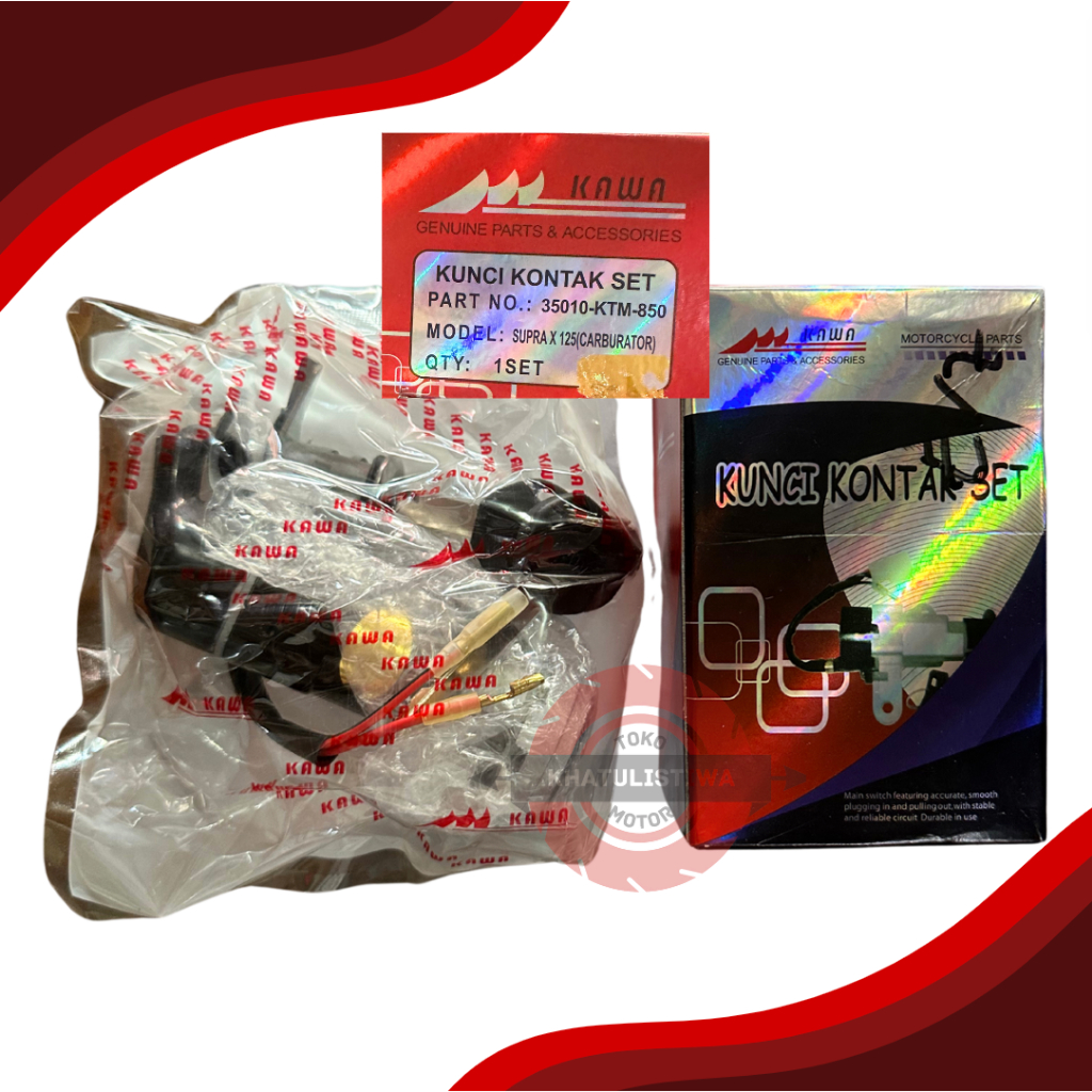 KUNCI KONTAK SET SUPRA X 125 INJEKSI KUNCI KONTAK KOMPLIT SUPRA X 125 KARBURATOR MEREK KAWA