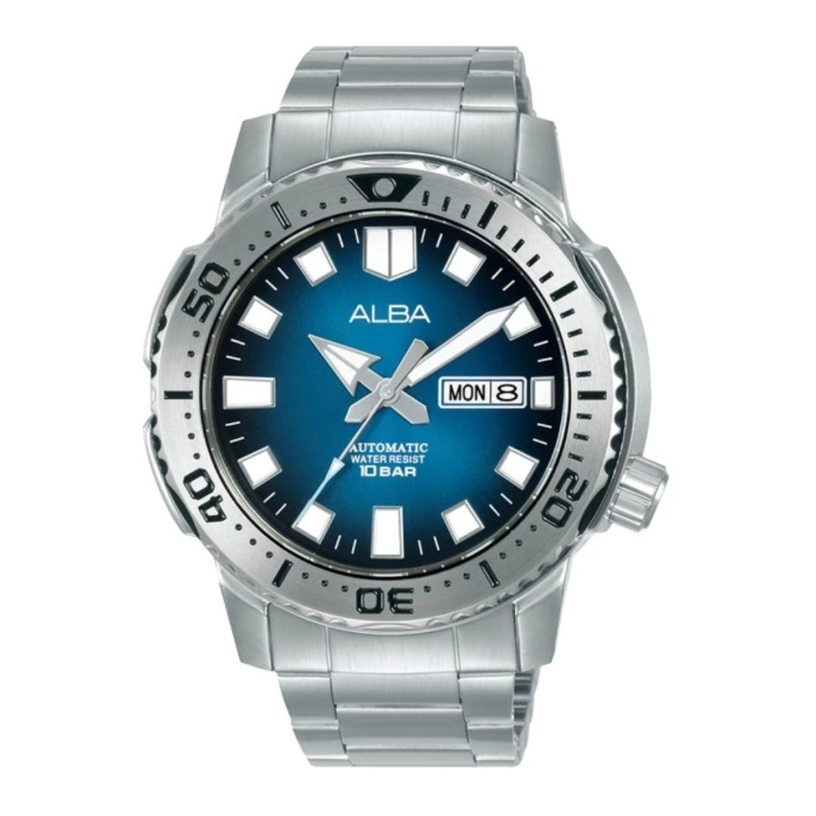 Alba Mechanical AL4633X1 Automatic Men Blue Gradient Dial Stainless Steel - Jam Tangan Alba