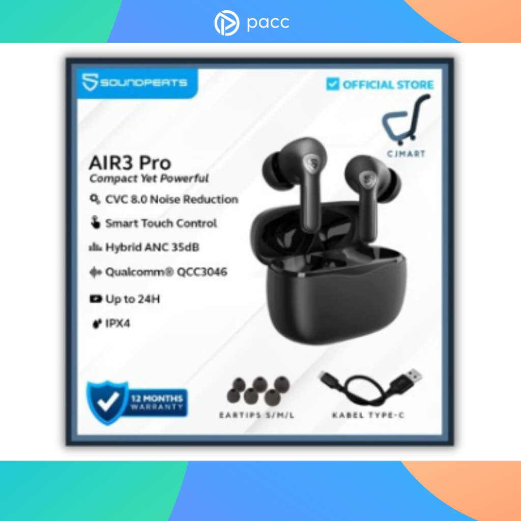 SoundPEATS Air3 Pro Hybrid TWS ANC True Wireless Earbuds AIr3pro Air 3
