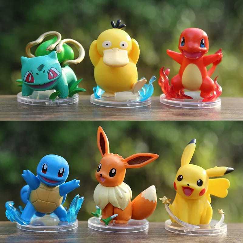 Action Figure Pokemon 6 Pcs PIkachu Chamender psyduck