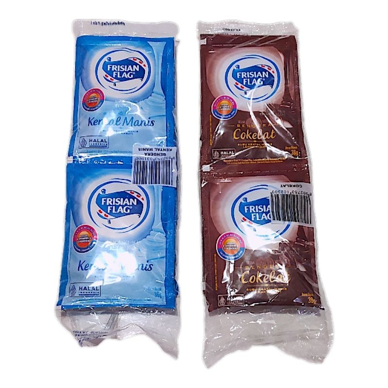 

Susu Kental Manis Frisian flag 38g 6 Pcs - Susu Bendera Putih Dan Coklat