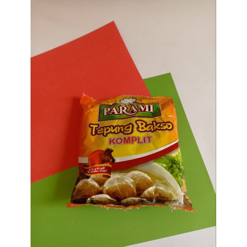 

TEPUNG BAKSO KOMPLIT [PARAMI] 250gram Ekstrak Kaldu Sapi