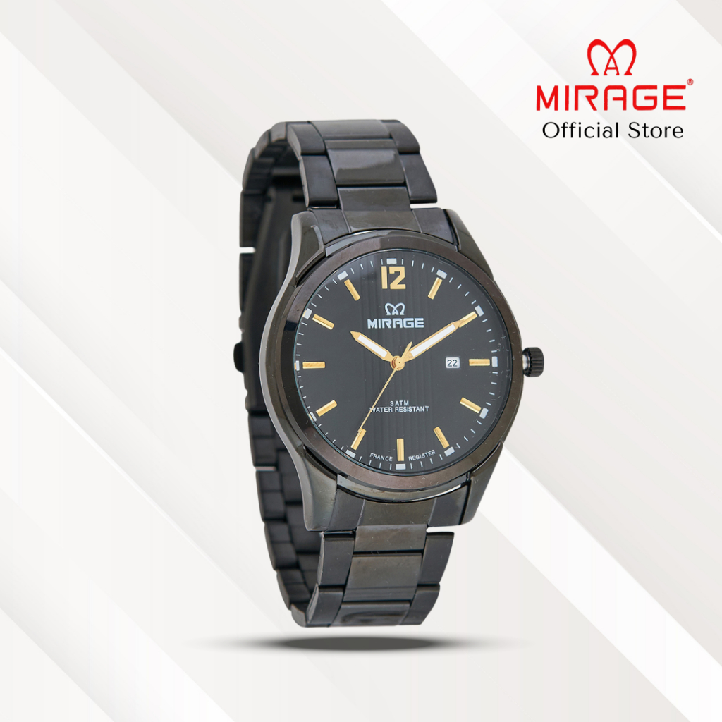 Mirage Jam Tangan Pria Analog 7570 M Full Black Original Stainless