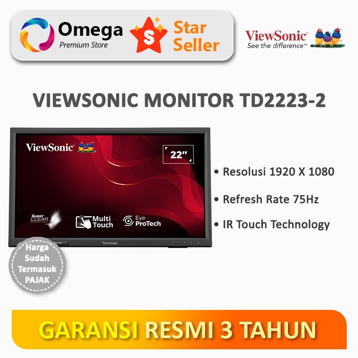 Monitor Touchscreen Viewsonic TD2223-2 22"