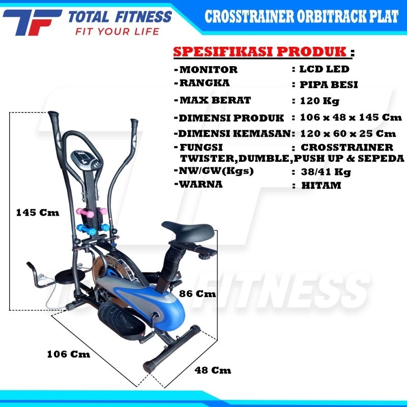 TL 8290 - ORBITRACK PLAT 5 FUNGSI - ORIGINAL TOTAL FITNESS SEPEDA OLAHRAGA - ALAT FITNESS GARANSI RE