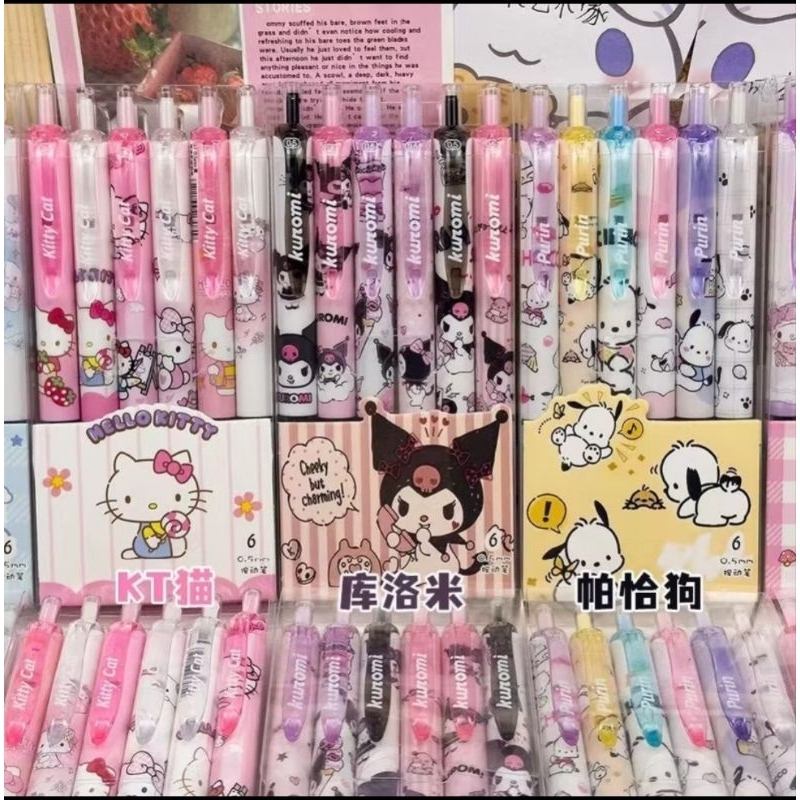 

Pulpen Gel Mekanik 1 Set Isi 6 Pcs Motif Kuromi Melody Cinnamoroll