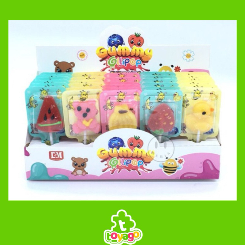 

gummy lollipop karakter permen lunak isi 30x20 1 dus