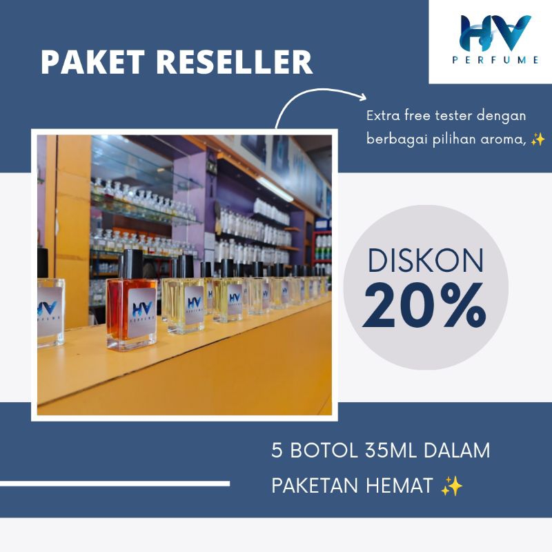 PAKET RESELLER USAHA PARFUM PREMIUM | 4 BOTOL UKURAN 35 ML | LANGSUNG BISA JADI RESELLER PARFUM | KU