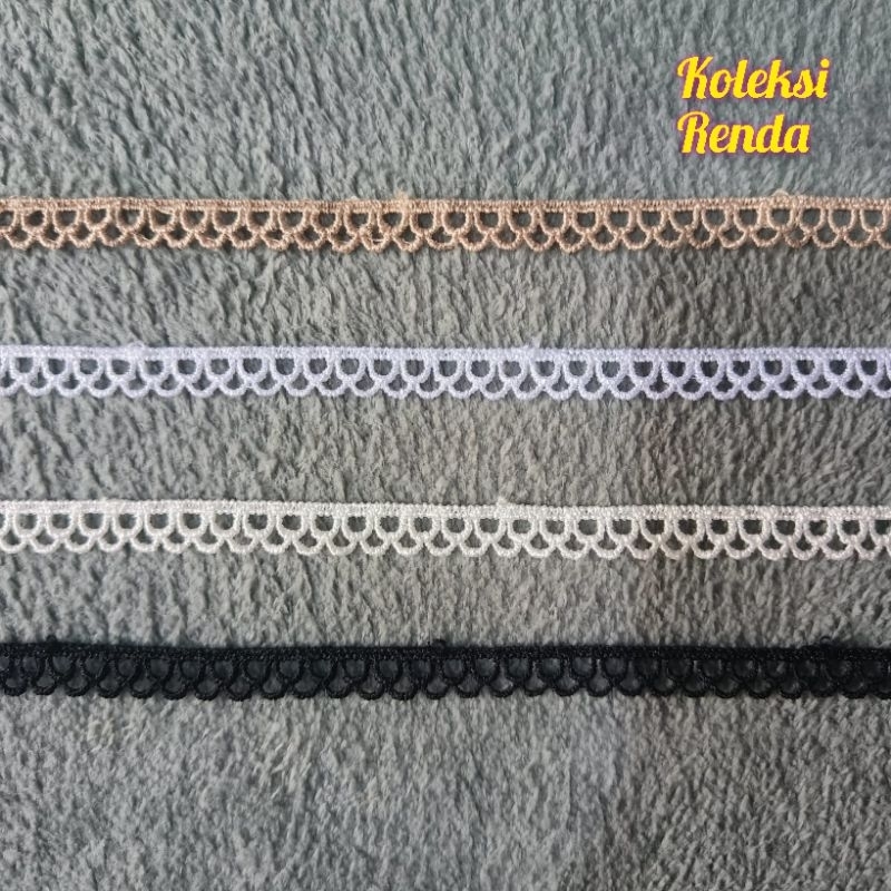 Renda giper/gyper lebar 1cm, renda zipper/guiper (per roll 15 yard)