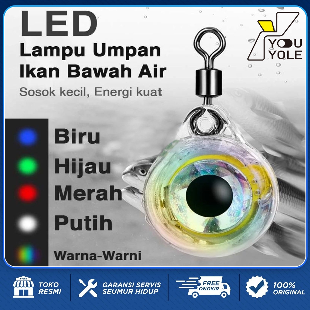 Mata Ikan Menyala Untuk Jigging / esca mata Led / Umpan Jigging Malam / Cincin Tunggal dan Ganda