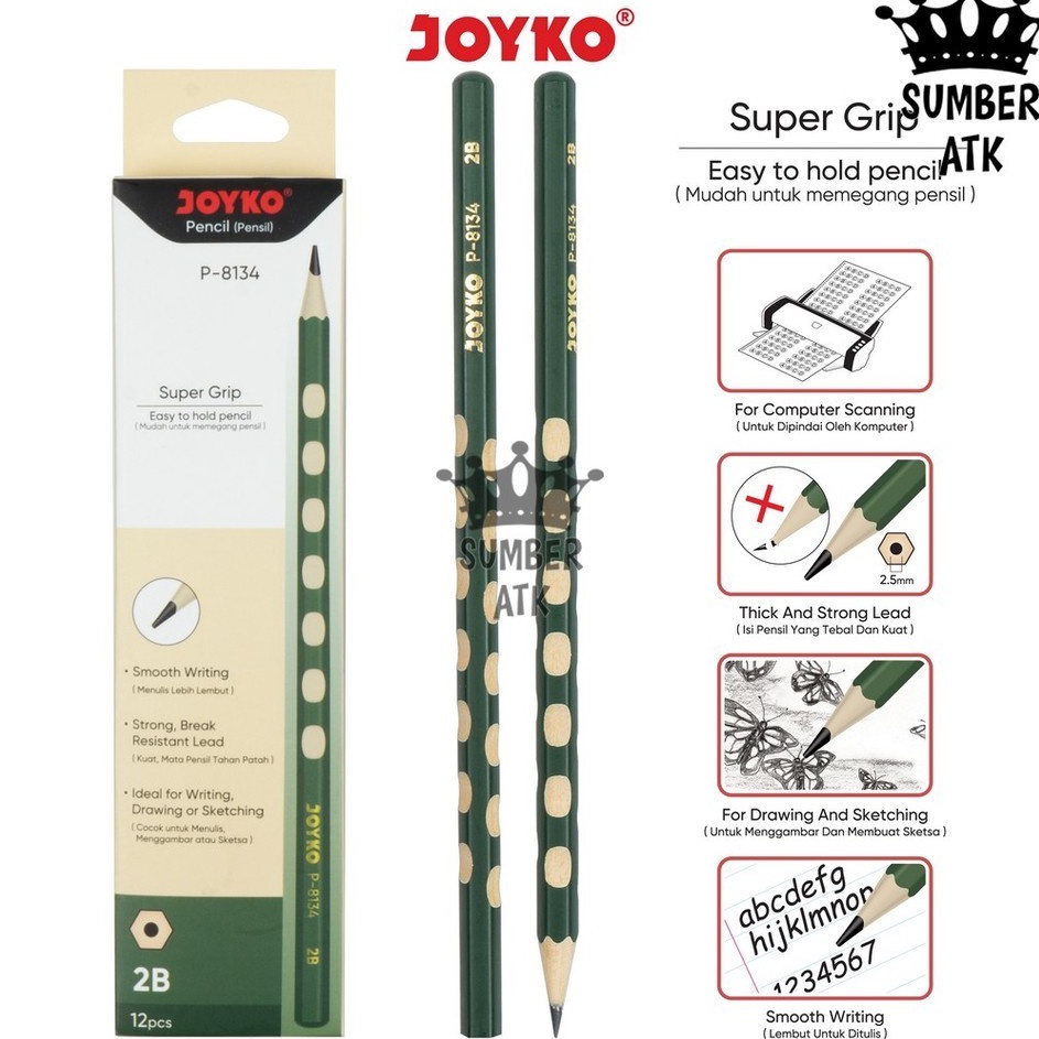 

PROMO TERGILA Pencil Pensil P8134 Super Grid 2B 1 Box 12 Pcs