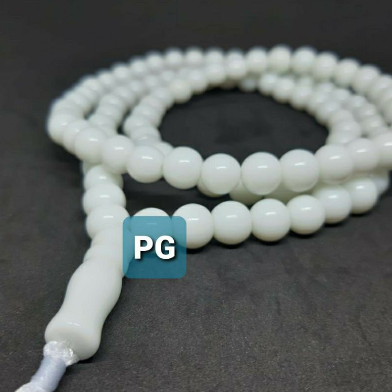 TASBIH BATU GIOK PUTIH SUSU 8MM 99BUTIR