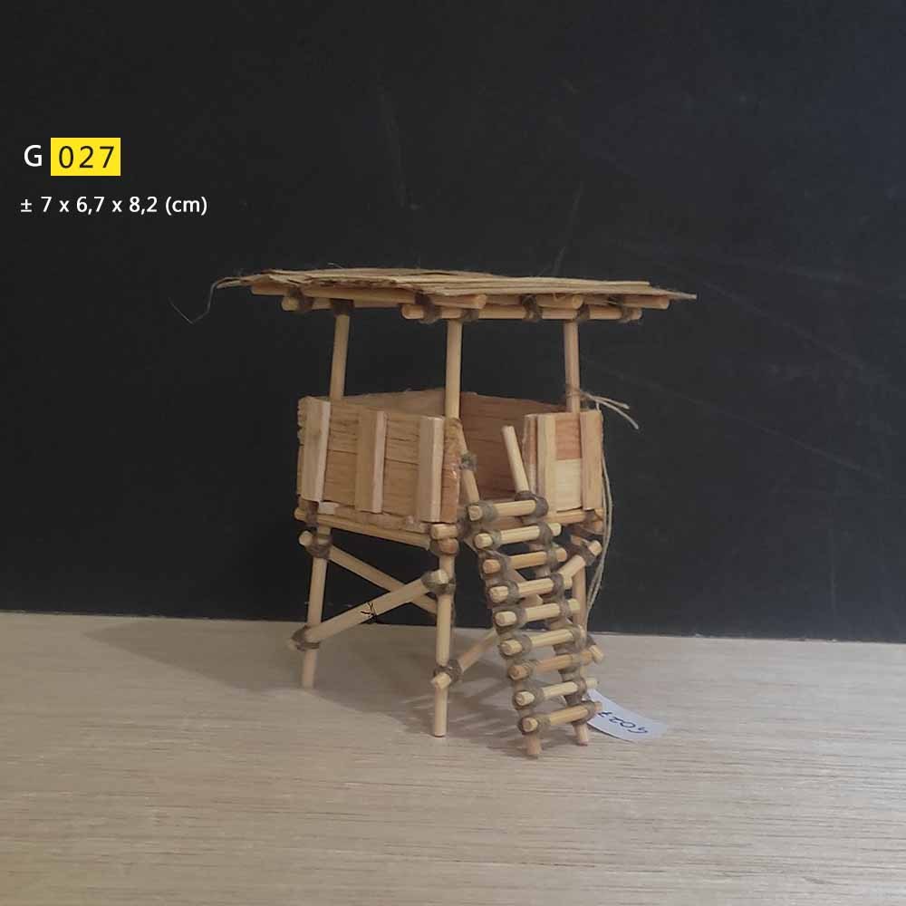 [ G027 ] Miniatur Menara Pandang  / saung / gubuk / rumah kayu bambu untuk aksesoris diorama / akuar
