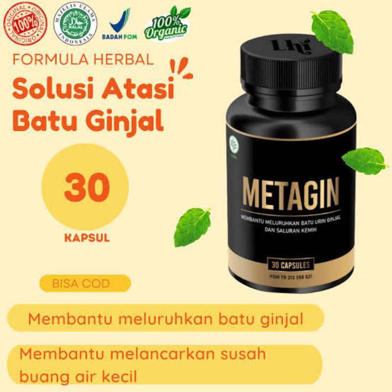 METAGIN Original Obat Herbal Atasi Batu ginjal Tanpa Oprasi Asli METAGIN BPOM