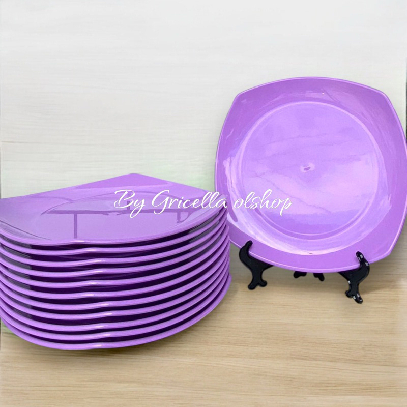 PIRING MAKAN MELAMIN BESAR 9 INCH / PIRING MAKAN MELAMIN KOTAK CEPER BY GRICELLA OLSHOP