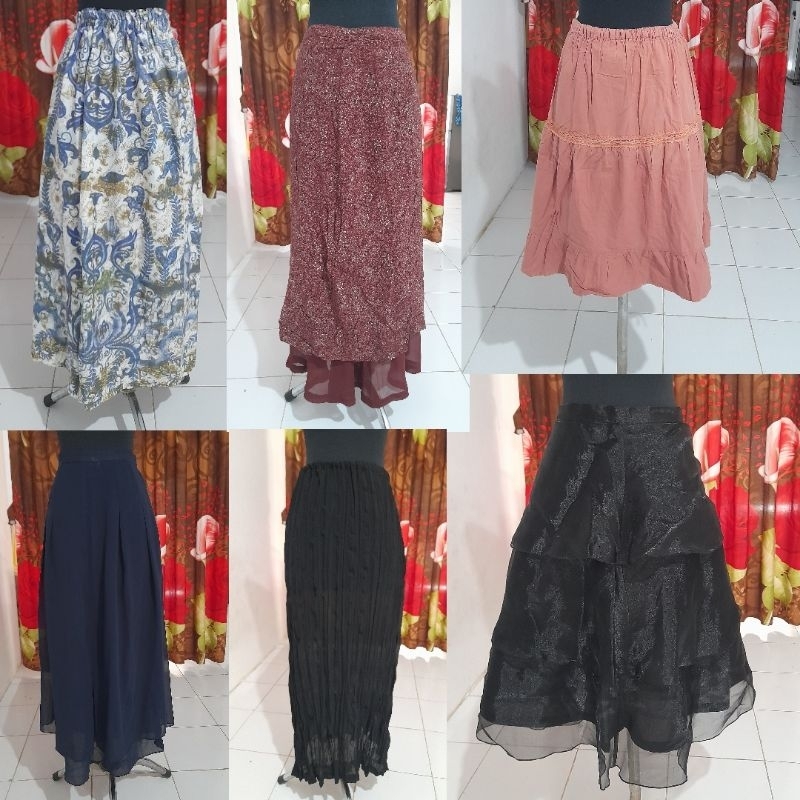Rok Panjang / Rok pendek hitam/ Sepan kerja warna hitam PRELOVED